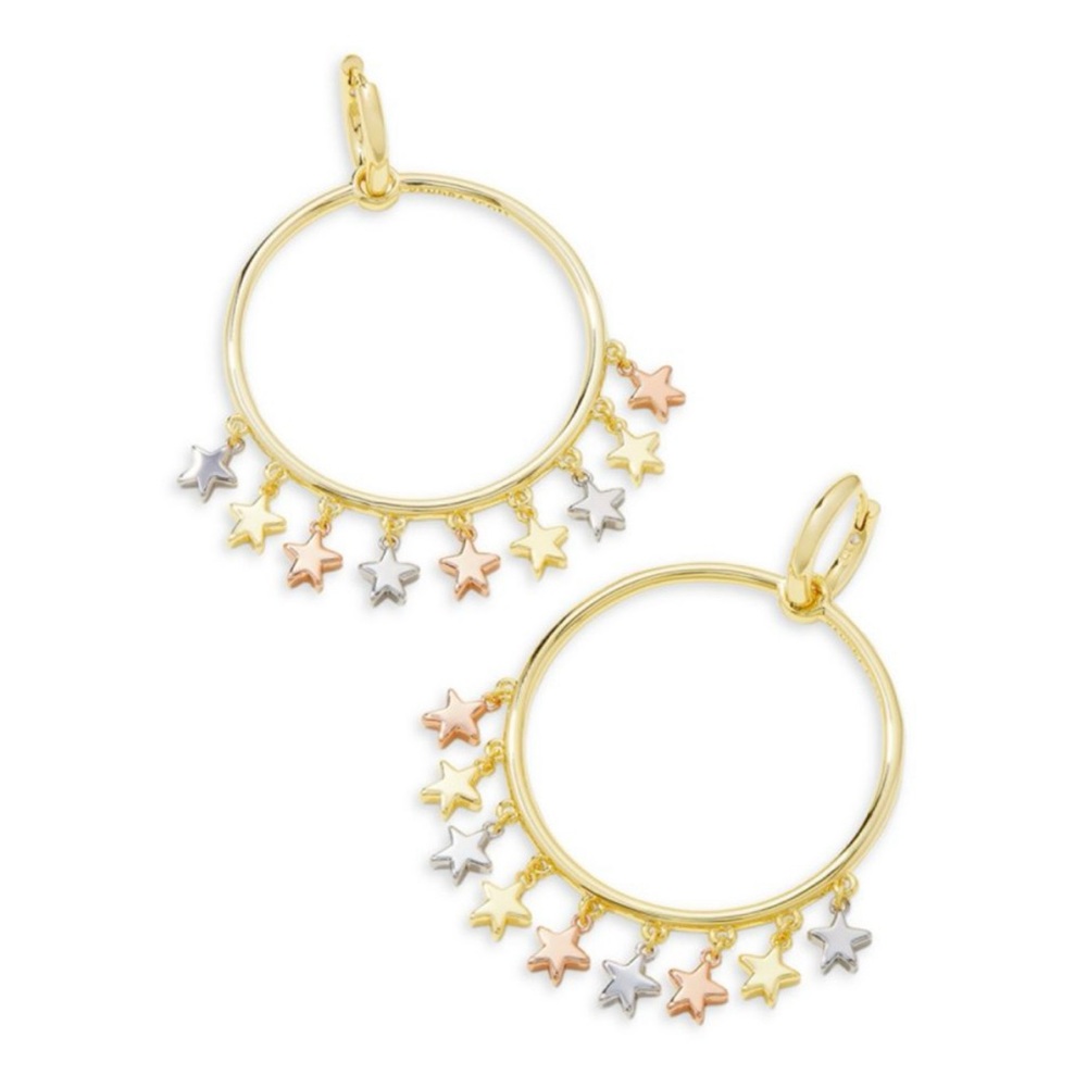 Kendra Scott Sloane Star Tri-Tone Hoop Star Convertible Earrings